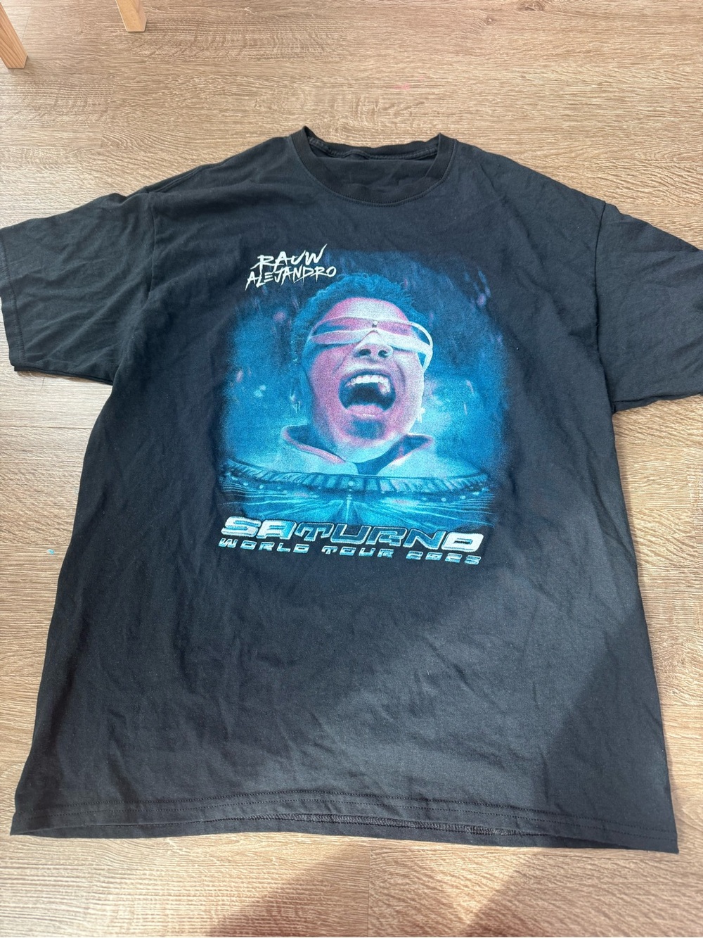 Rauw Alejandro Saturno World Tour 2023 Graphic Tee - Black/Blue